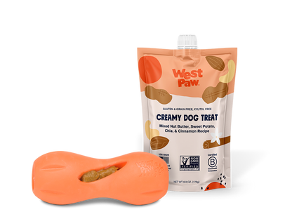 West Paw Nut Butter Dog Treat - Sweet Potato & Chia Seed - Healthy Creamy Treat - Dog.Dog.Cat.