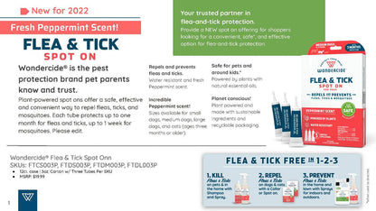 Pet Palette Distribution - Wondercide Flea & Tick Spot On for Cats - Peppermint - Dog.Dog.Cat.