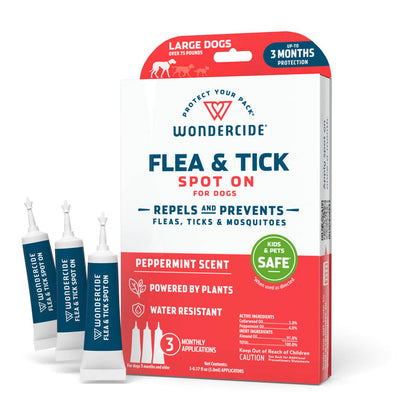 Pet Palette Distribution - Wondercide Flea & Tick Spot On for Dogs - Large - Peppermint - Dog.Dog.Cat.