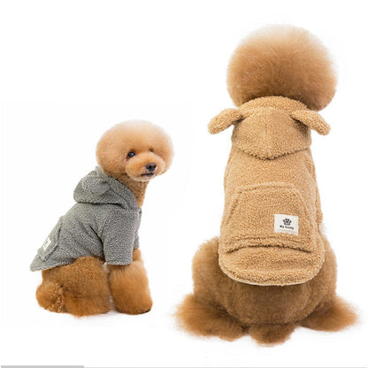 Wooly Hoody with Ears - Cozy Fleece Pullover Hooded Jacket for Dogs - Dog.Dog.Cat.