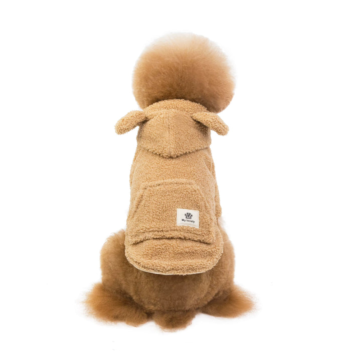Wooly Hoody with Ears - Cozy Fleece Pullover Hooded Jacket for Dogs - Dog.Dog.Cat.
