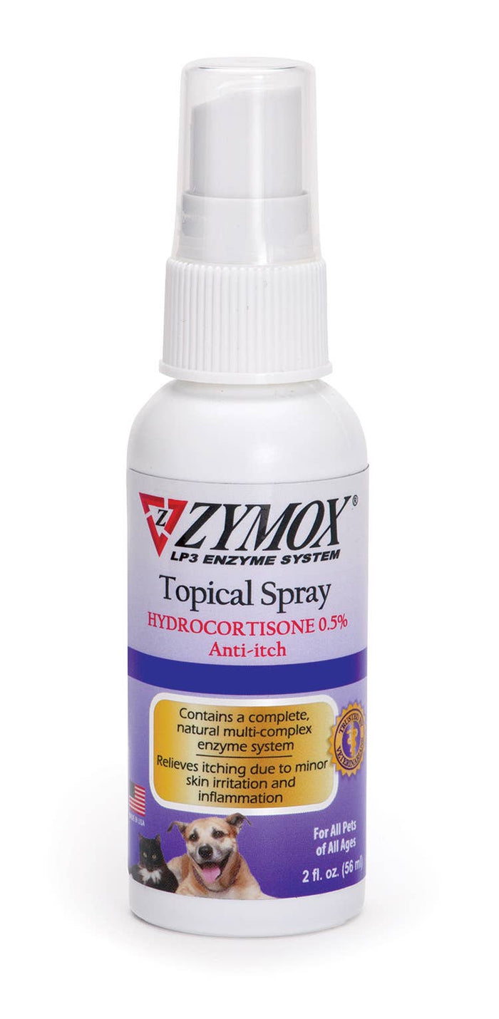 Pet Palette Distribution - Zymox Spray w/ .5% hydrocortisone  - 2 oz. bottle - Dog.Dog.Cat.